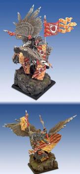 Bretonnian Standard Bearer on Pegasus by Wolfbane