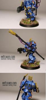 Ultramarines Librarian in Terminator Armor by artcoven