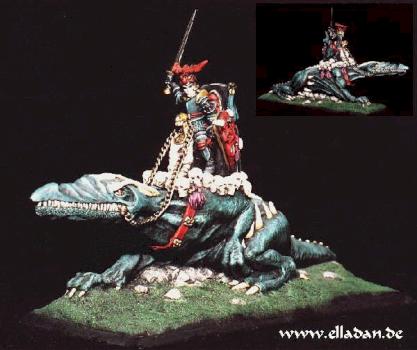 Darkelf Hero on a dragon (GW/Grendel) by elladan
