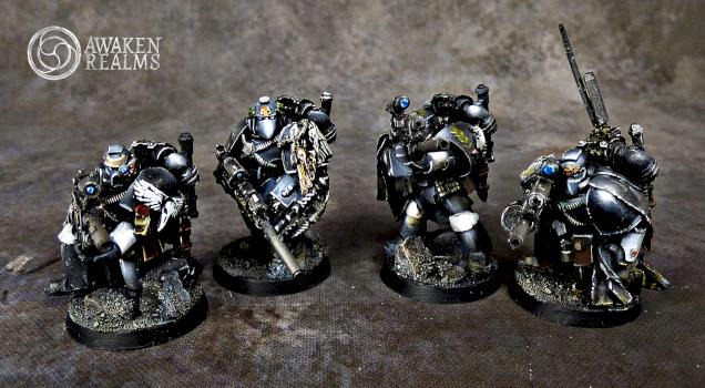 Space Marines Raven Guard Command Squad by Awaken Realms