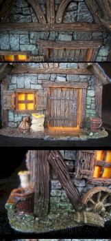 Medieval Cottage / House Terrain (Tabletop World - blue roof) by OG_Gamer