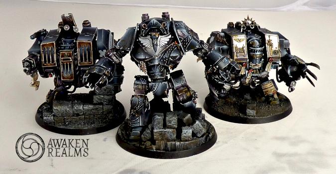 Space Marines Raven Guard Dreadnoughts by Awaken Realms