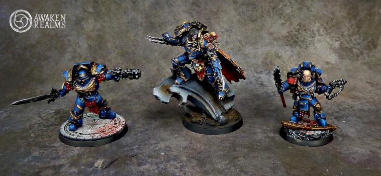 Horus Heresy Night Lords Primarch Konrad Curze and two Praetors by Awaken Realms