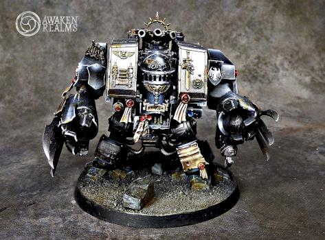 Space Marines Raven Guard Venerable Dreadnought by Awaken Realms