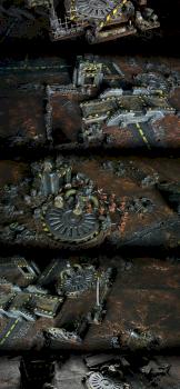 Bloodletters of Khorne vs. Dark Angels Terminators RUSTY WASTE 2015 by studiolevel