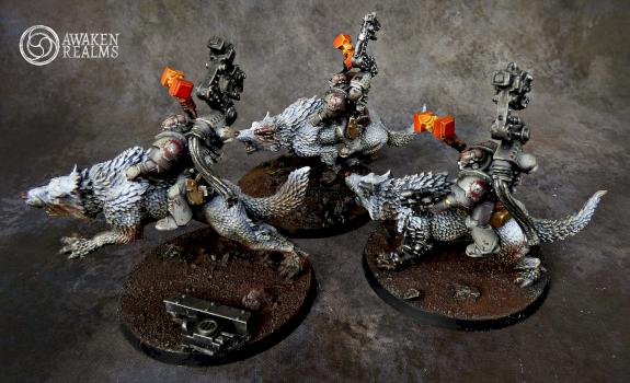 Space Wolves Iron Priests on Thunderwolves by Awaken Realms