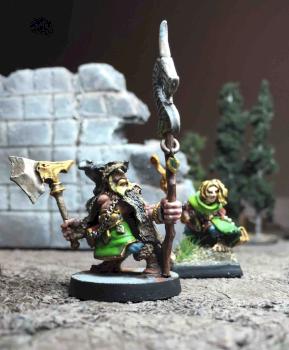 Ragnar the Runecaster, dwarf Wizard with Apprentice by shawnjdoyle