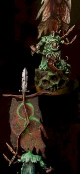 Chaos Nurgle Hero with Battle Standard Bearer by slawek