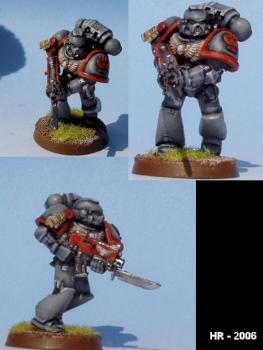 Emperors Fists Space Marine with Bolter by fraggL