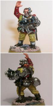 Imperial Guard Ilio sergeant with bionic implants by bonecamp1779