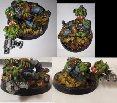 Grot..uh.. paying tribute.. to a dying Ork casualty by Byteknight