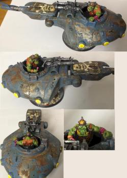 Mini Ork Grav tank using Star Wars Trade Federation part by Byteknight