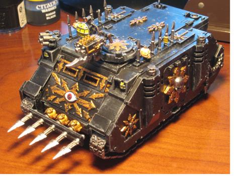 Chaos space marine rhino, black legion by willtehthrill
