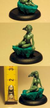 Siren or Water Nymph - 28mm  Greenstuff Sculpture  with all reproduction / production rights by Scibor