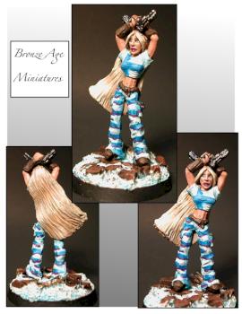 pistol weilding nordic lady in winter camo by ALizardInCrimson