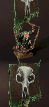 Skaven Plague Monk with Battle Standard Bearer by slawek