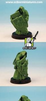 28mm Techno Servant with Shield Greenstuff Sculpture by Scibor