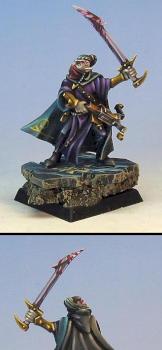 Warhammer Dark Elf assassin on sculpted base by Wappellious