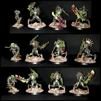 Grimdark Indomitus Necron Skorpekh Destroyers and Plasmacyte by Mandrake_Studio