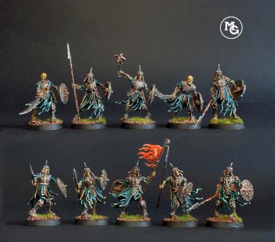 Deathrattle Skeletons painted Soulblight Gravelords AOS by slawek