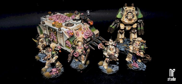 Death Guard Army Plague Marines Chaos Rhino Dreadnought by NeonForgeStudio