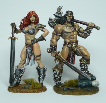 Conan the Cimmerian and red Sonja by RAFF