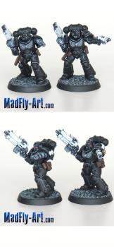 Iron Hands Primaris Intercessors Sergeants by MadFlyArtStudio