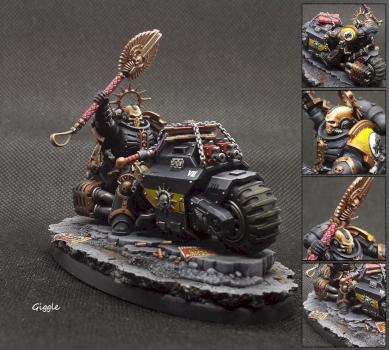 Imperial Fists Primaris Chaplain on bike by Giggle