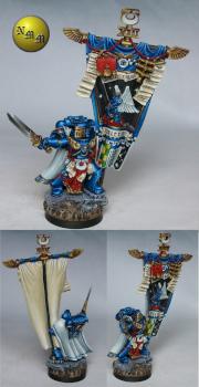 Ultramarine Honour guard Standard Bearer by nels0nmac