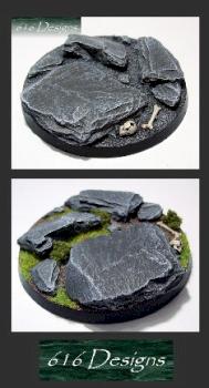 1 x 60mm round scenic slate resin bases unpainted by E616