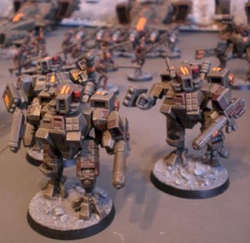 Tau Battlesuit Team by Darkseer