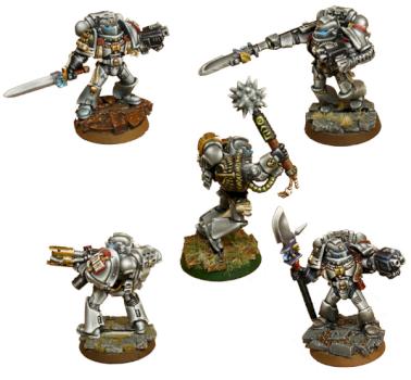 Grey Knights squad (white background) by Palazar