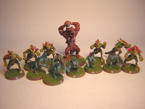 Blood bowl Bloodbowl lizardmen converted by tyyler