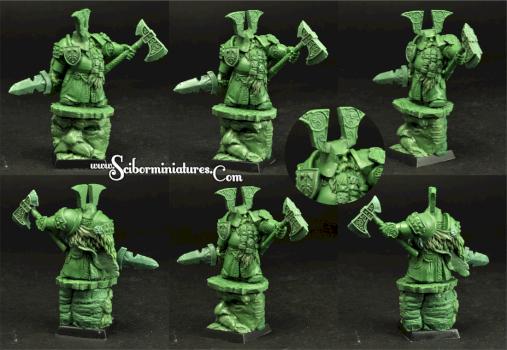 Dwarf greenstuff oryginal sculpture 28mm by Scibor