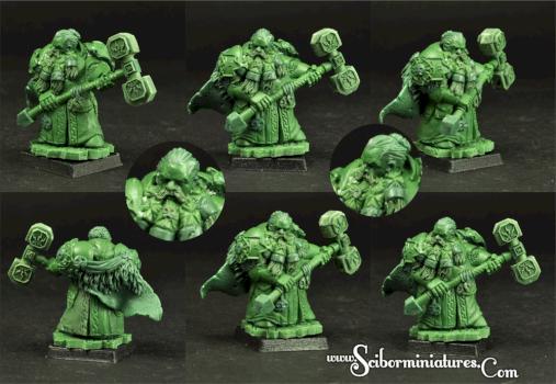 Dwarf greenstuff oryginal sculpture 28mm by Scibor