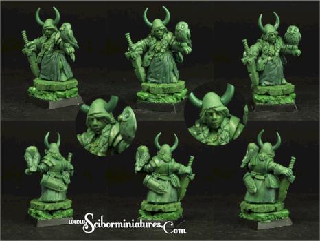 Dwarf Female greenstuff oryginal sculpture 28mm by Scibor