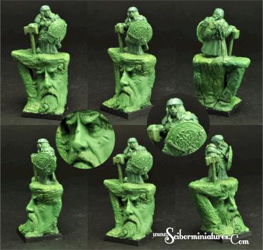 Dwarf Female greenstuff oryginal sculpture 28mm by Scibor