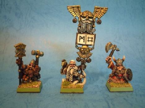Dwarf Hero, Runesmith and Standard Bearer by dragonyim