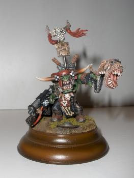 Ork Warboss with Attack Squig by adolf1