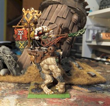 Skaven warlod on rat ogre bonebreaker by JWoodbeck
