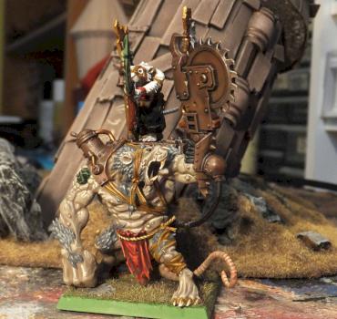 skaven warlord on rat ogre bonebreaker by JWoodbeck