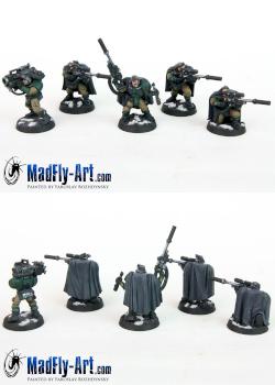 Dark Angels Scout Squad with Sniper Rifles by MadFlyArtStudio