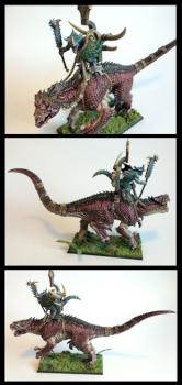 Lizardmen Old Blood on Carnosaur by blackbrushminis