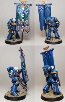 Primaris Space Marine Ancient of the Ultramarines Chapter Model 1 by clep