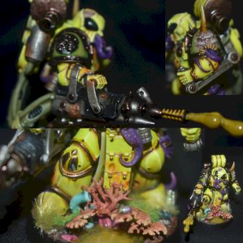 Plague marine with plague belcher by Actohyst