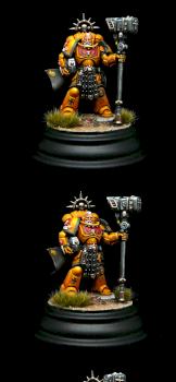 Imperial fists captain with storm hammer by RAFF
