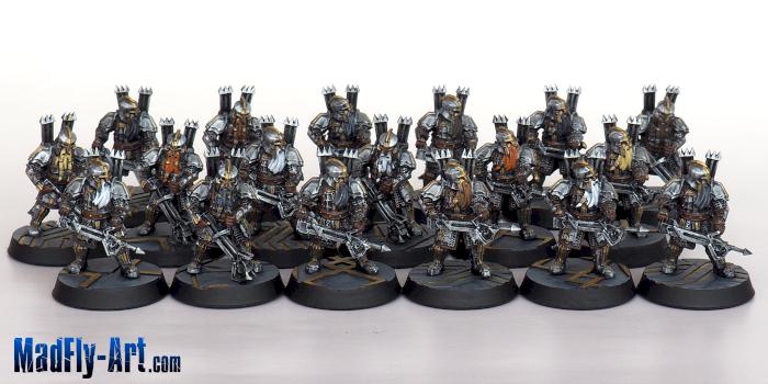 Iron Hills Dwarves With Crossbows by MadFlyArtStudio