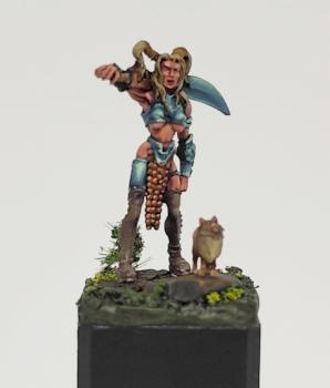 Kelt Fianna and her Pomeranian by Bianco