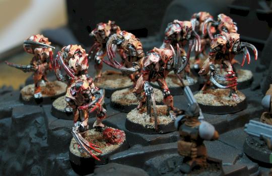 Necron flayed ones in action by Jodokast