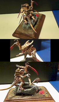 Tyranid warrior and ripper on the hunt by Theodore Yansukevich